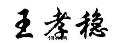 胡问遂王孝稳行书个性签名怎么写