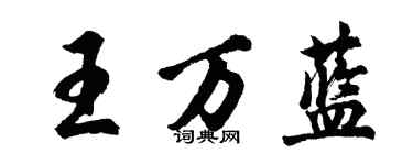 胡问遂王万蓝行书个性签名怎么写