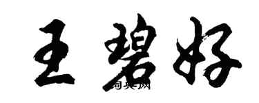 胡问遂王碧好行书个性签名怎么写