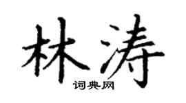 丁谦林涛楷书个性签名怎么写