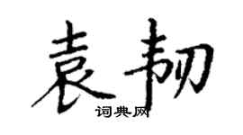 丁谦袁韧楷书个性签名怎么写