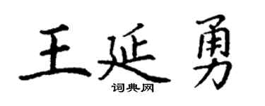 丁谦王延勇楷书个性签名怎么写