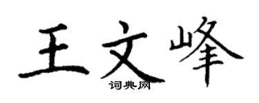 丁谦王文峰楷书个性签名怎么写