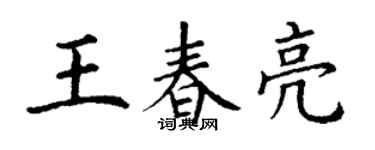 丁谦王春亮楷书个性签名怎么写