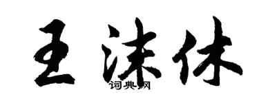 胡问遂王沫休行书个性签名怎么写