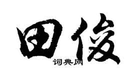 胡问遂田俊行书个性签名怎么写