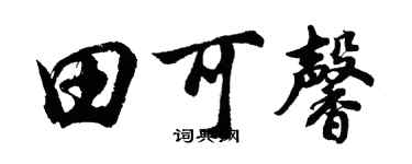 胡问遂田可馨行书个性签名怎么写