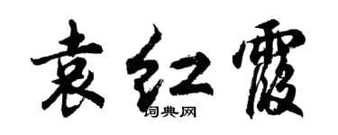胡问遂袁红霞行书个性签名怎么写