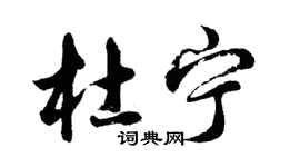 胡问遂杜宁行书个性签名怎么写