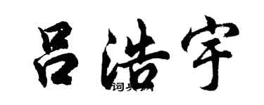 胡问遂吕浩宇行书个性签名怎么写