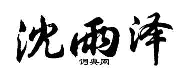 胡问遂沈雨泽行书个性签名怎么写