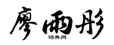 胡问遂廖雨彤行书个性签名怎么写