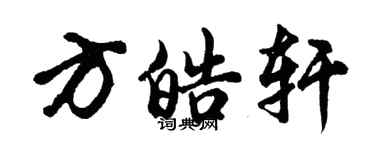 胡问遂方皓轩行书个性签名怎么写