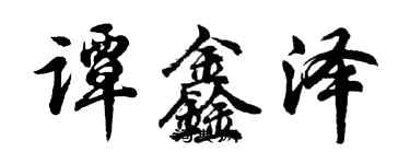 胡问遂谭鑫泽行书个性签名怎么写