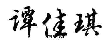 胡问遂谭佳琪行书个性签名怎么写