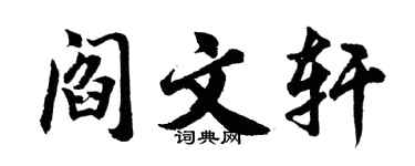 胡问遂阎文轩行书个性签名怎么写