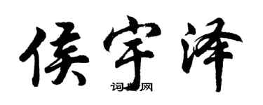 胡问遂侯宇泽行书个性签名怎么写