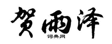 胡问遂贺雨泽行书个性签名怎么写