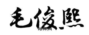 胡问遂毛俊熙行书个性签名怎么写