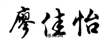 胡问遂廖佳怡行书个性签名怎么写