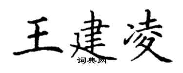 丁谦王建凌楷书个性签名怎么写