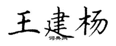 丁谦王建杨楷书个性签名怎么写