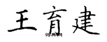 丁谦王育建楷书个性签名怎么写