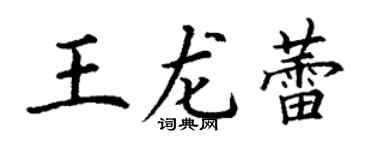 丁谦王龙蕾楷书个性签名怎么写