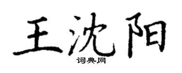 丁谦王沈阳楷书个性签名怎么写