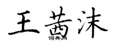 丁谦王茜沫楷书个性签名怎么写