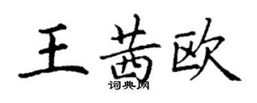 丁谦王茜欧楷书个性签名怎么写