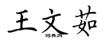 丁谦王文茹楷书个性签名怎么写