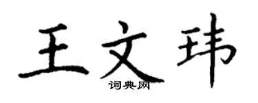 丁谦王文玮楷书个性签名怎么写