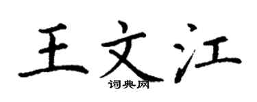 丁谦王文江楷书个性签名怎么写