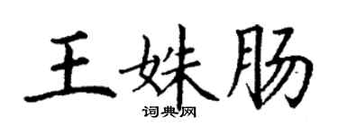 丁谦王姝肠楷书个性签名怎么写