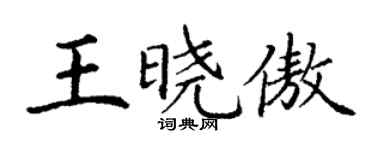 丁谦王晓傲楷书个性签名怎么写