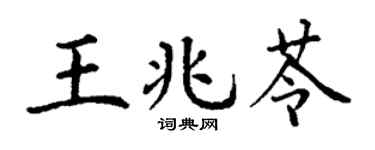 丁谦王兆苓楷书个性签名怎么写