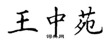 丁谦王中苑楷书个性签名怎么写
