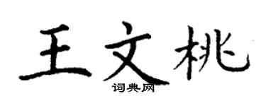 丁谦王文桃楷书个性签名怎么写