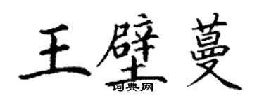 丁谦王壁蔓楷书个性签名怎么写