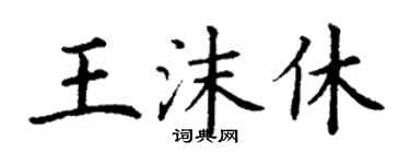 丁谦王沫休楷书个性签名怎么写