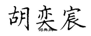 丁谦胡奕宸楷书个性签名怎么写