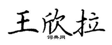 丁谦王欣拉楷书个性签名怎么写