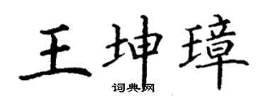 丁谦王坤璋楷书个性签名怎么写