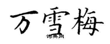 丁谦万雪梅楷书个性签名怎么写