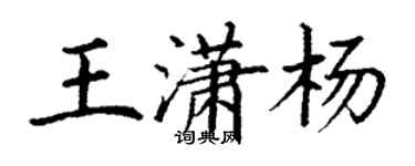 丁谦王潇杨楷书个性签名怎么写