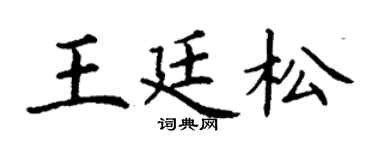 丁谦王廷松楷书个性签名怎么写