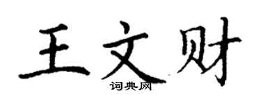 丁谦王文财楷书个性签名怎么写