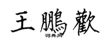 何伯昌王鹏欢楷书个性签名怎么写