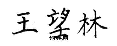 何伯昌王望林楷书个性签名怎么写